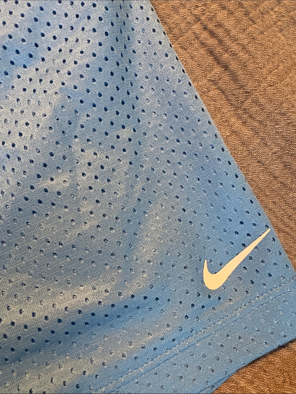 Nike Sky Blue Perforated Mesh Athletic Shorts